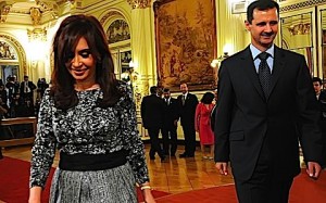 President Argentina Cristina Fernández de Kirchner menerima kunjungan Presiden Suriah Bashar al-Assad di Buenos Aires, Jumat. (Foto: Presidencia de Argentina)