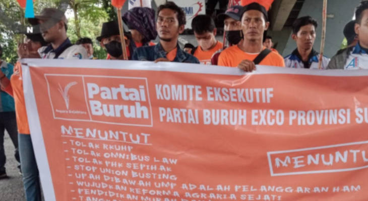 demo partai buruh di Fly Over 16_12_2022