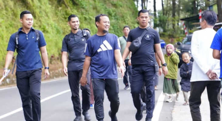 2023_06_03 Andi Sudirman berolahraga pagi di Malino, Kabupaten Gowa