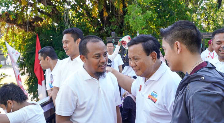 2023_08_08 Gubernur Sulsel andi Sudirman Sulaiman beserta Menhan Probowo Subianto, setelah melepas Jalan Sehat Anti Mager